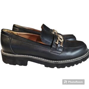 BCBGeneration Tinaa Chunky Leather Loafers Black Size 7M